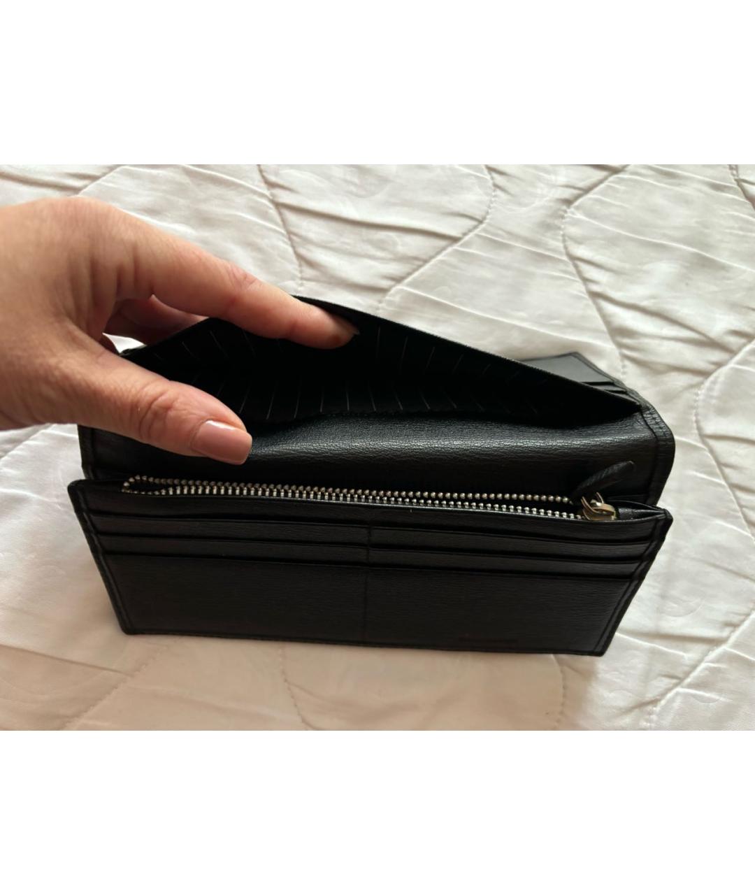 ERMENEGILDO ZEGNA XXX Черный кожаный кошелек, фото 6