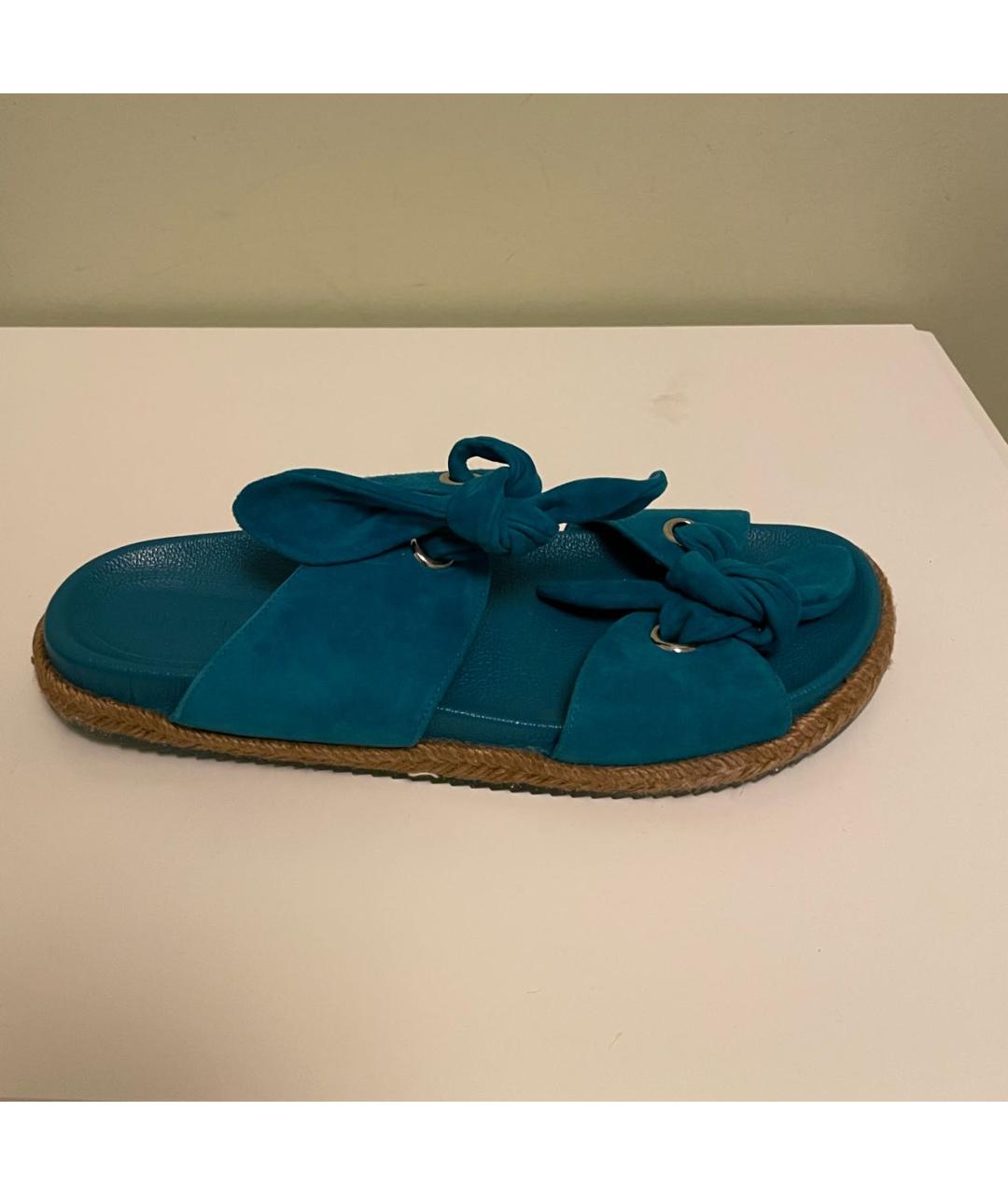 JIMMY CHOO Бирюзовые замшевые сандалии, фото 9