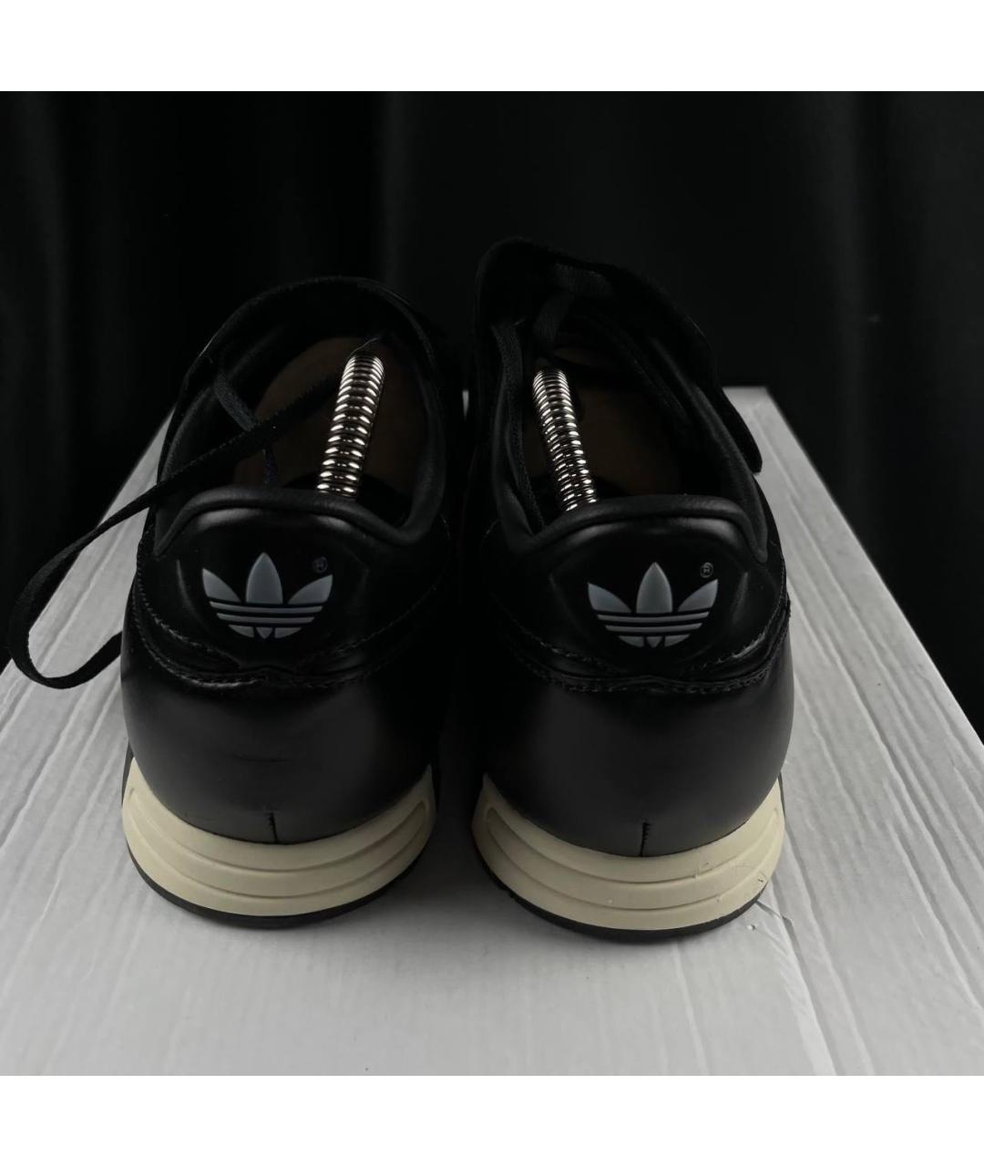 ADIDAS Черные кожаные низкие кроссовки / кеды, фото 4