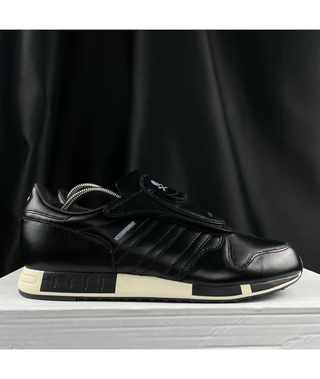 ADIDAS Черные кожаные низкие кроссовки / кеды, фото 9