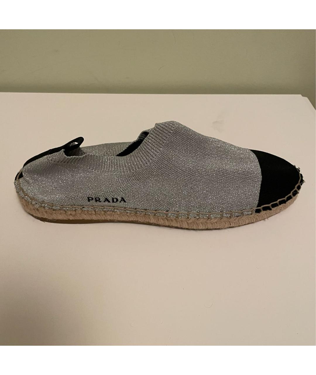 PRADA Серебряные текстильные эспадрильи, фото 8
