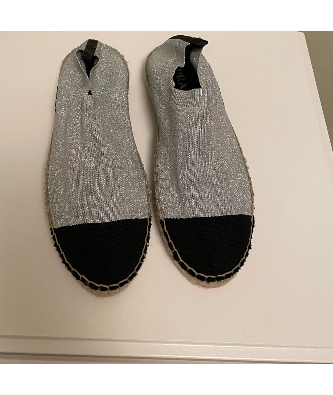 PRADA Серебряные текстильные эспадрильи, фото 2