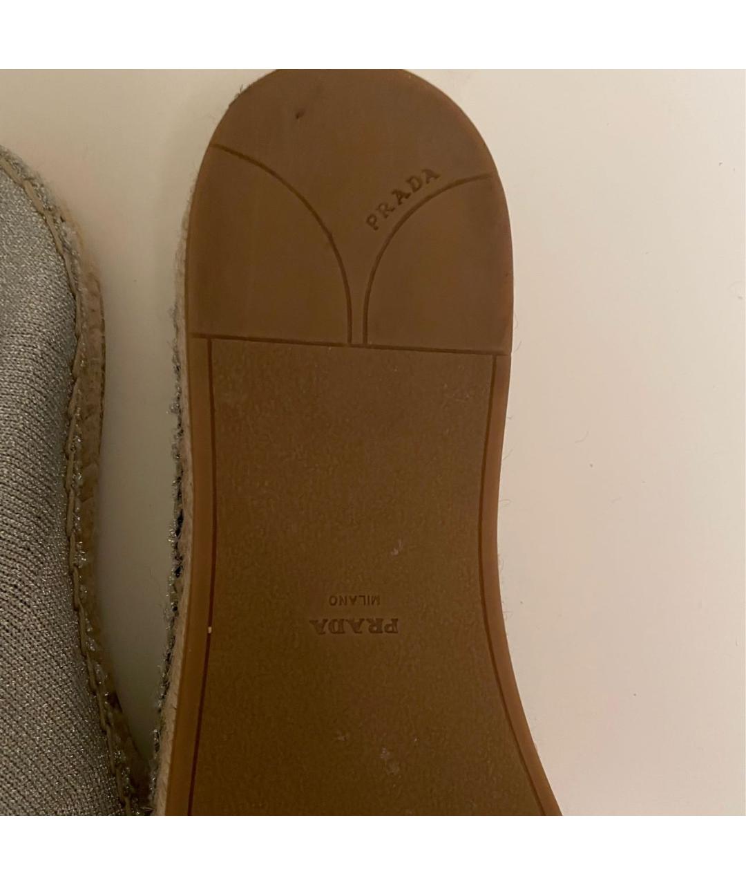 PRADA Серебряные текстильные эспадрильи, фото 6