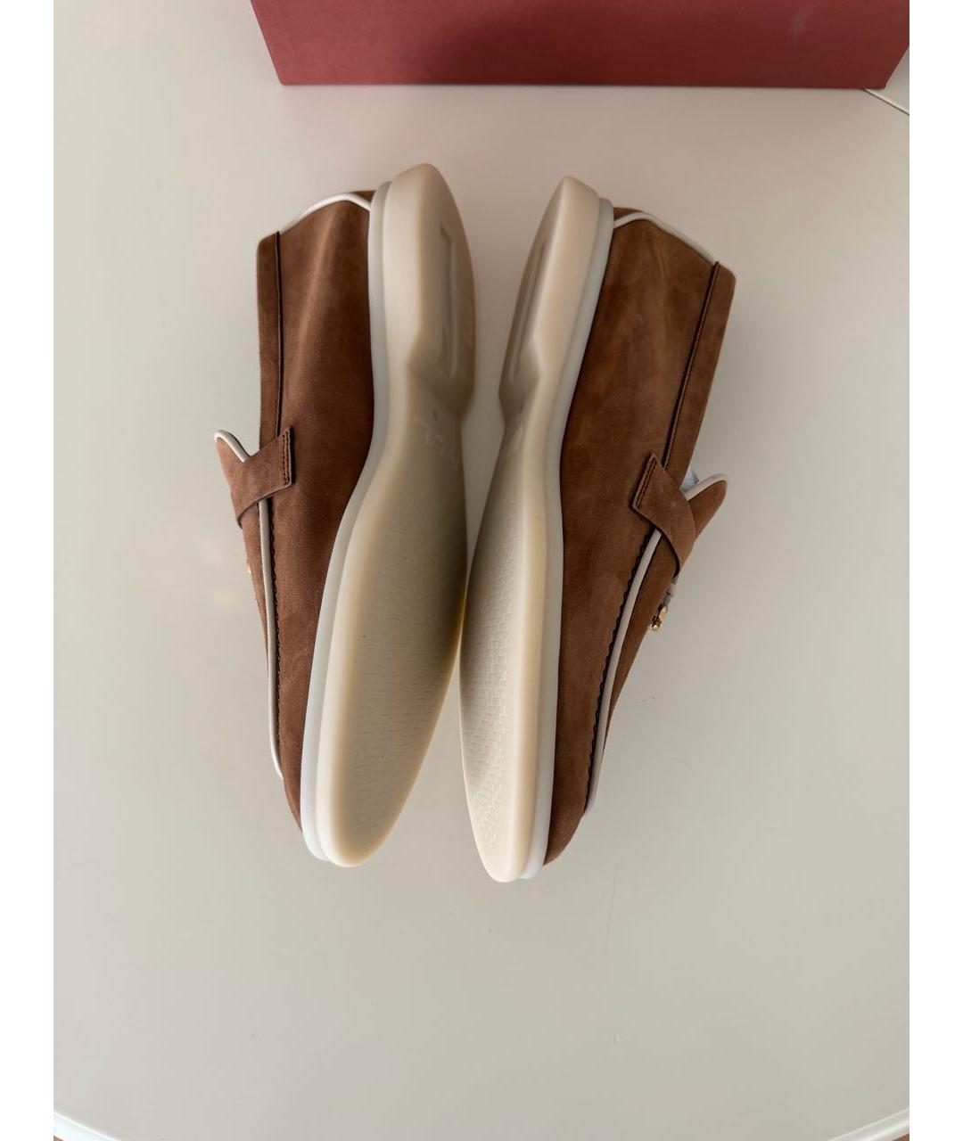 LORO PIANA Бежевые замшевые лоферы, фото 3