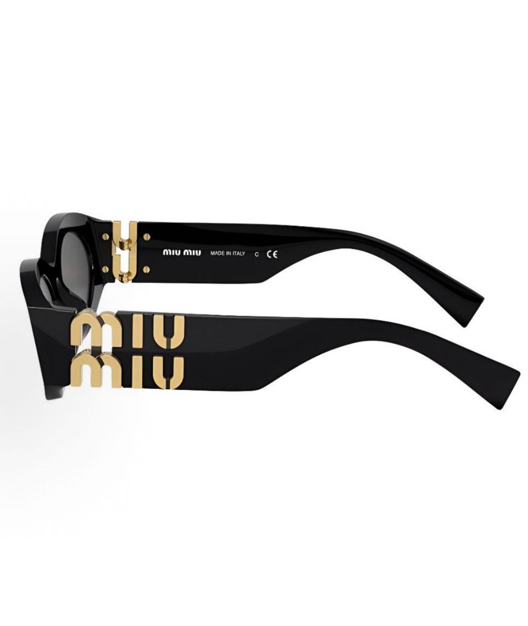 MIU MIU Черные пластиковые солнцезащитные очки, фото 3