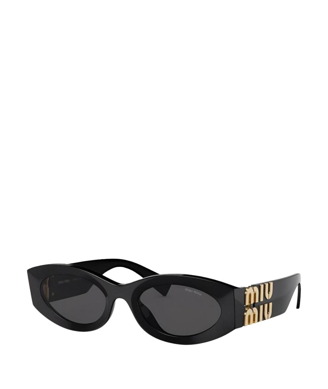 MIU MIU Черные пластиковые солнцезащитные очки, фото 1