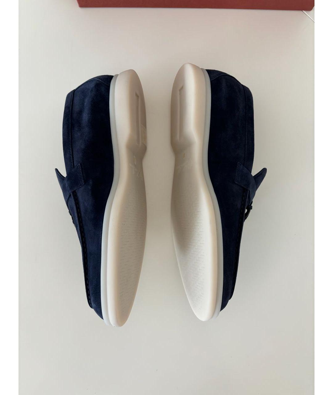 LORO PIANA Темно-синие замшевые лоферы, фото 4