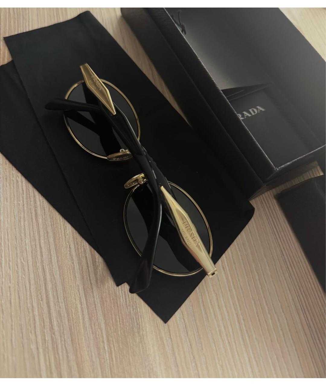 PRADA Черные металлические солнцезащитные очки, фото 4