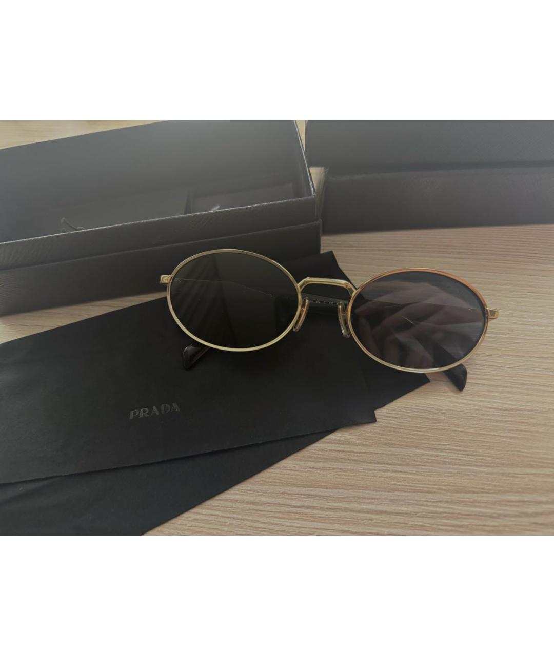 PRADA Черные металлические солнцезащитные очки, фото 3