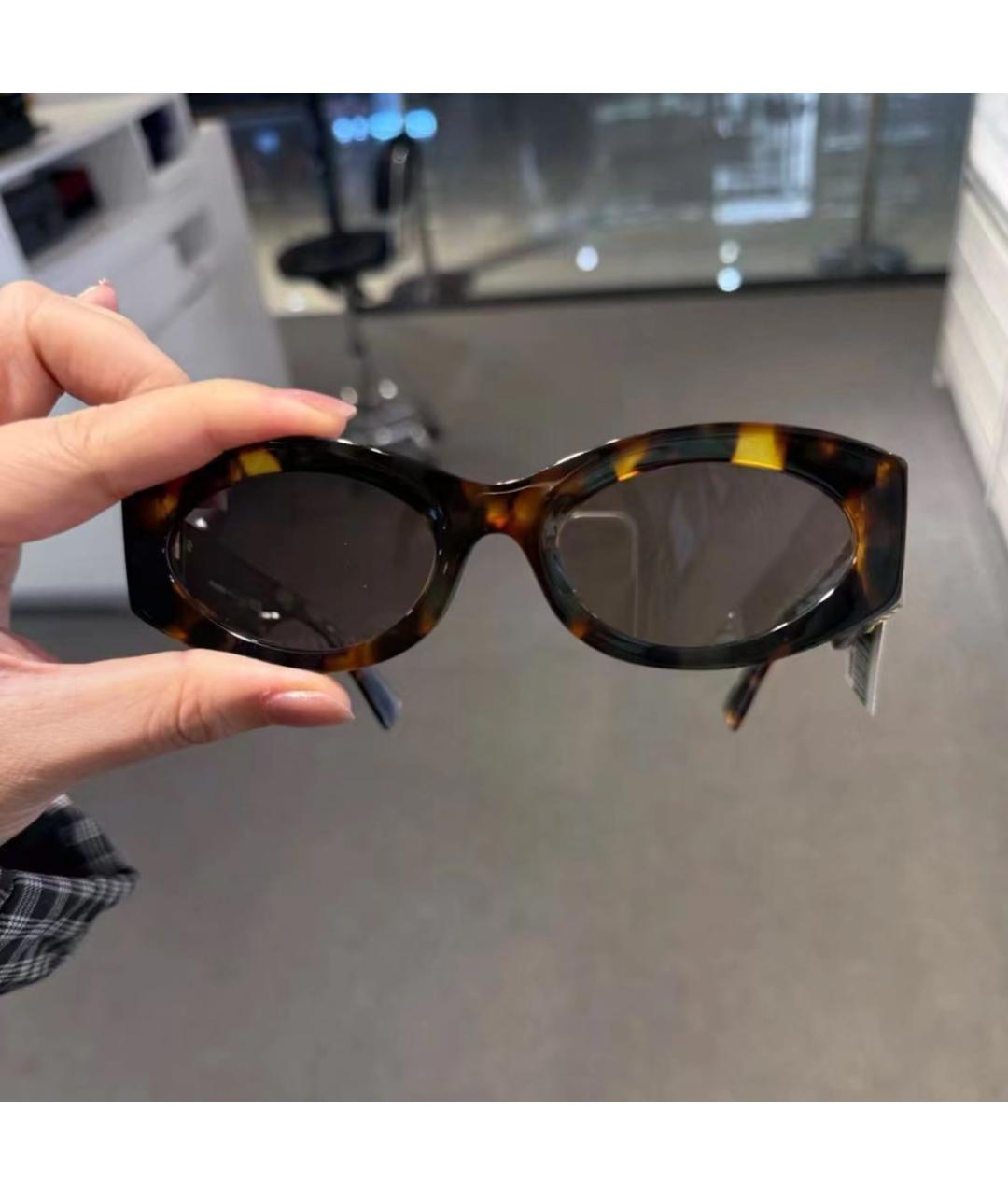 MIU MIU Коричневые пластиковые солнцезащитные очки, фото 4