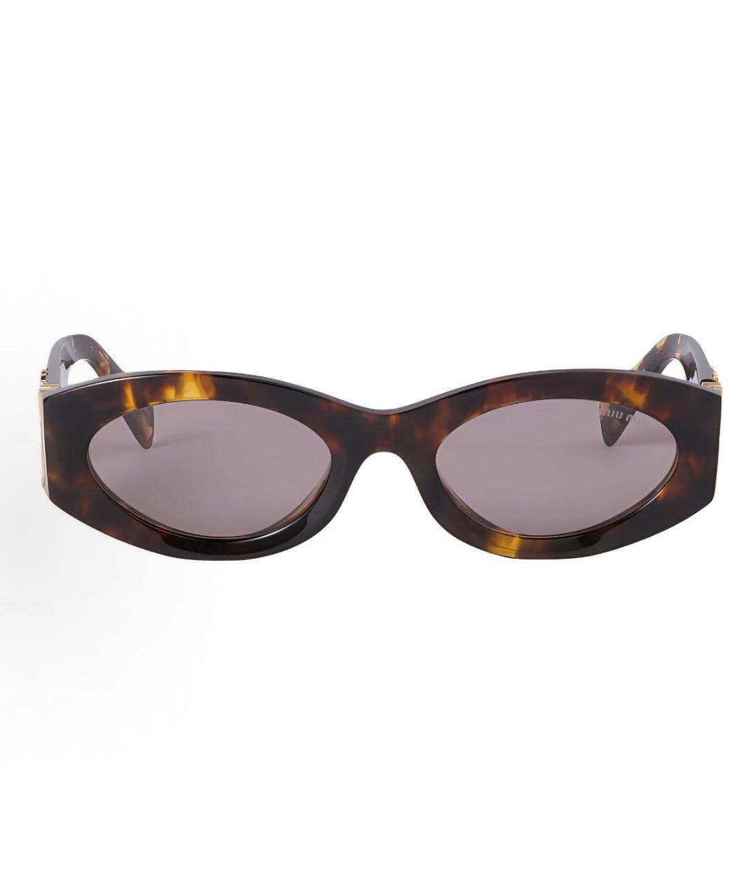 MIU MIU Коричневые пластиковые солнцезащитные очки, фото 2