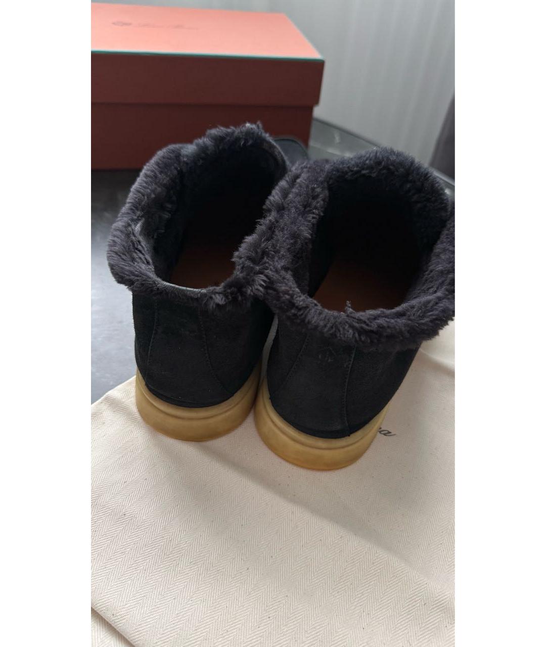 LORO PIANA Черные замшевые лоферы, фото 6