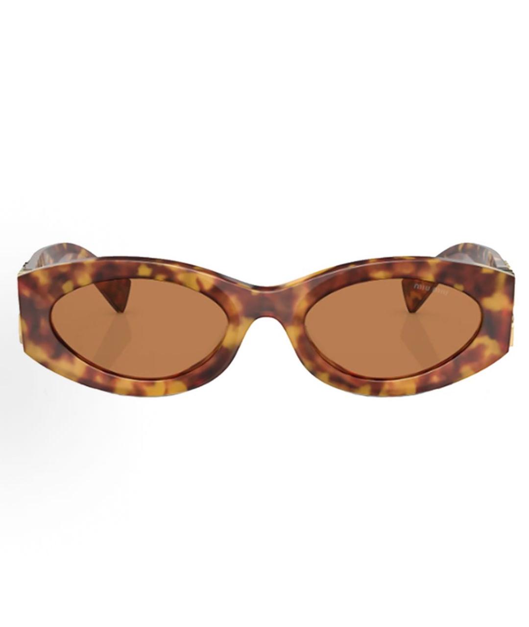 MIU MIU Коричневые пластиковые солнцезащитные очки, фото 3