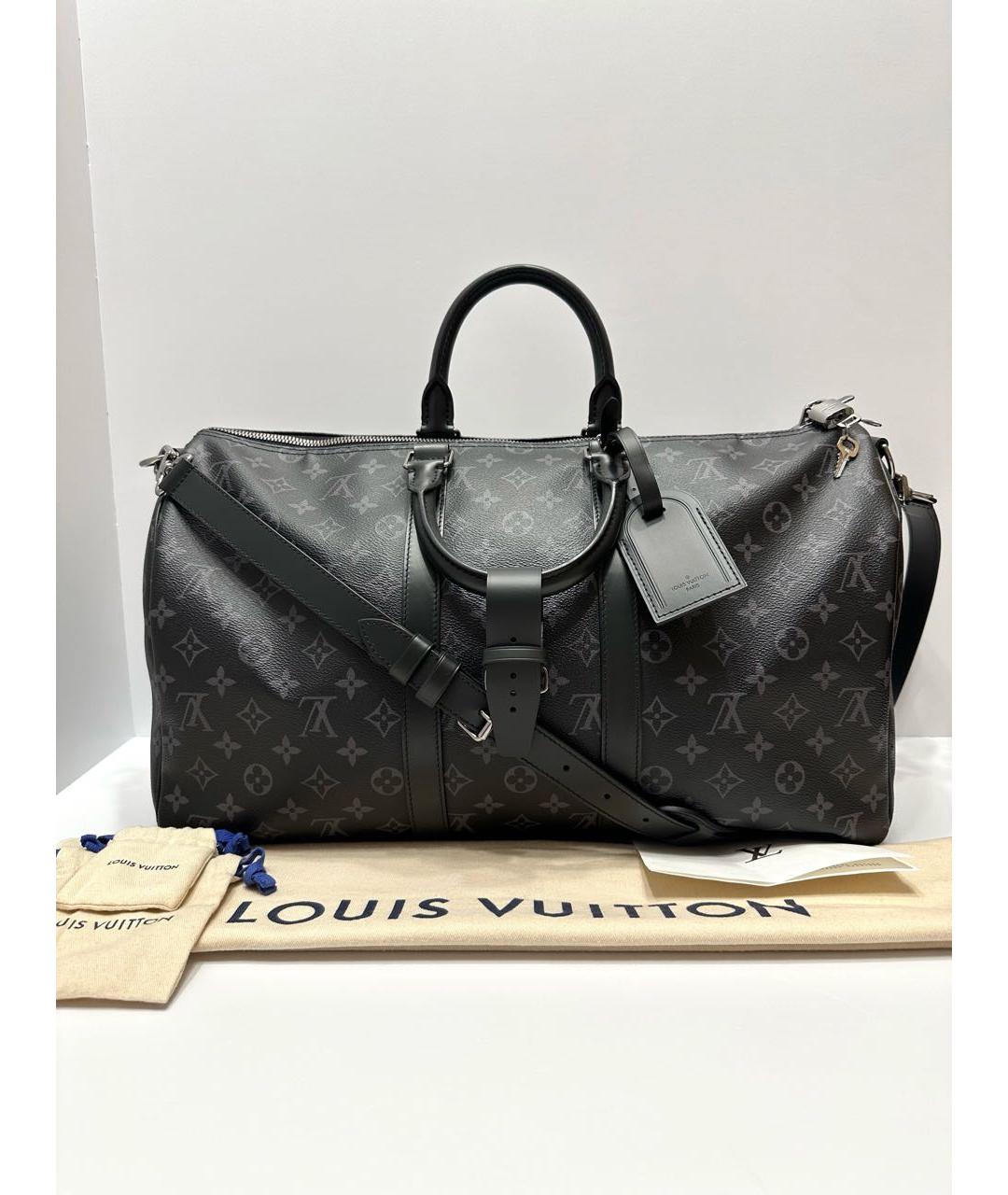 LOUIS VUITTON Черная дорожная/спортивная сумка, фото 2