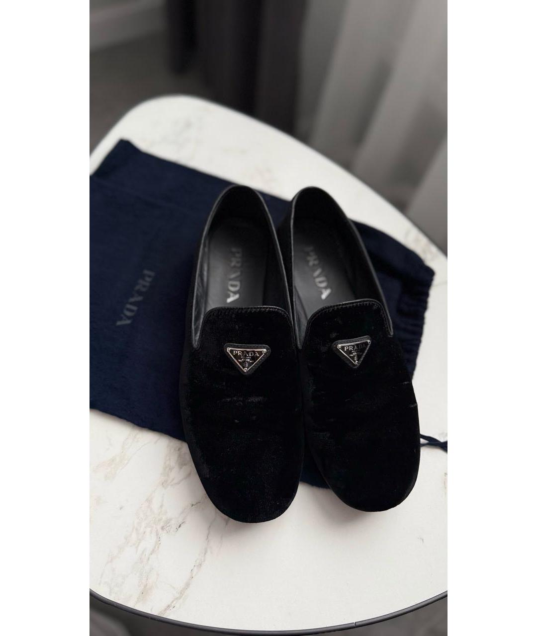PRADA Черные бархатные лоферы, фото 2