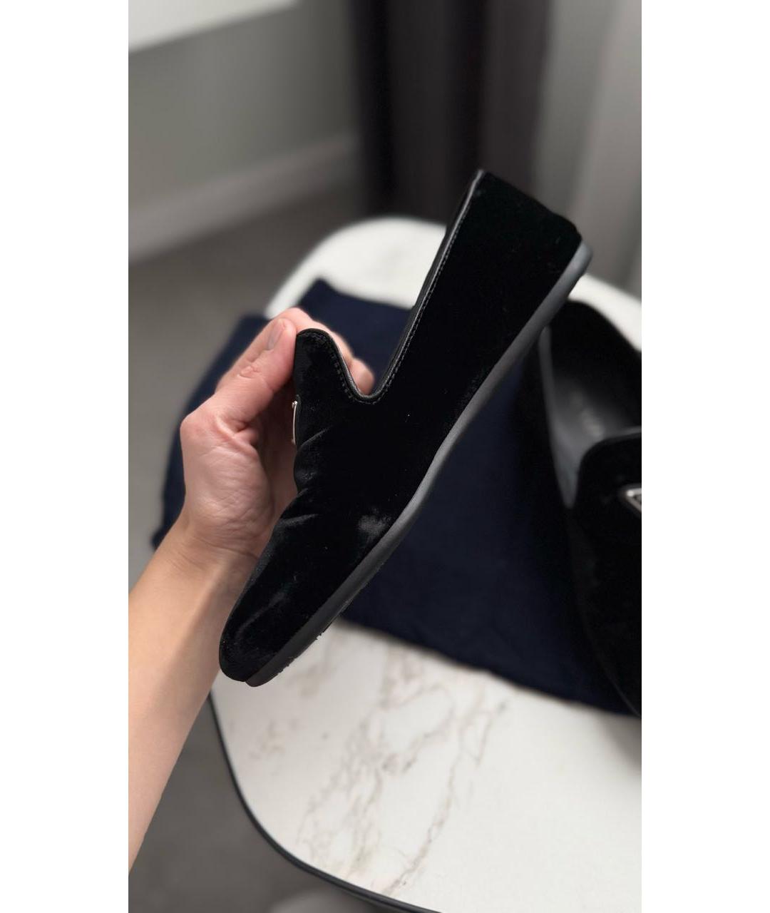 PRADA Черные бархатные лоферы, фото 4