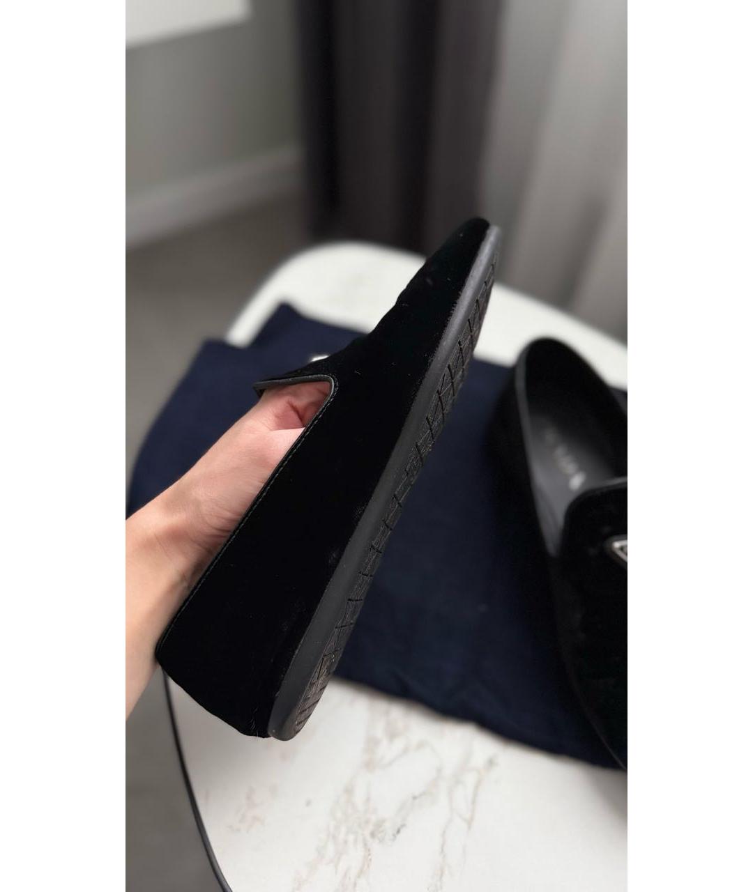 PRADA Черные бархатные лоферы, фото 8