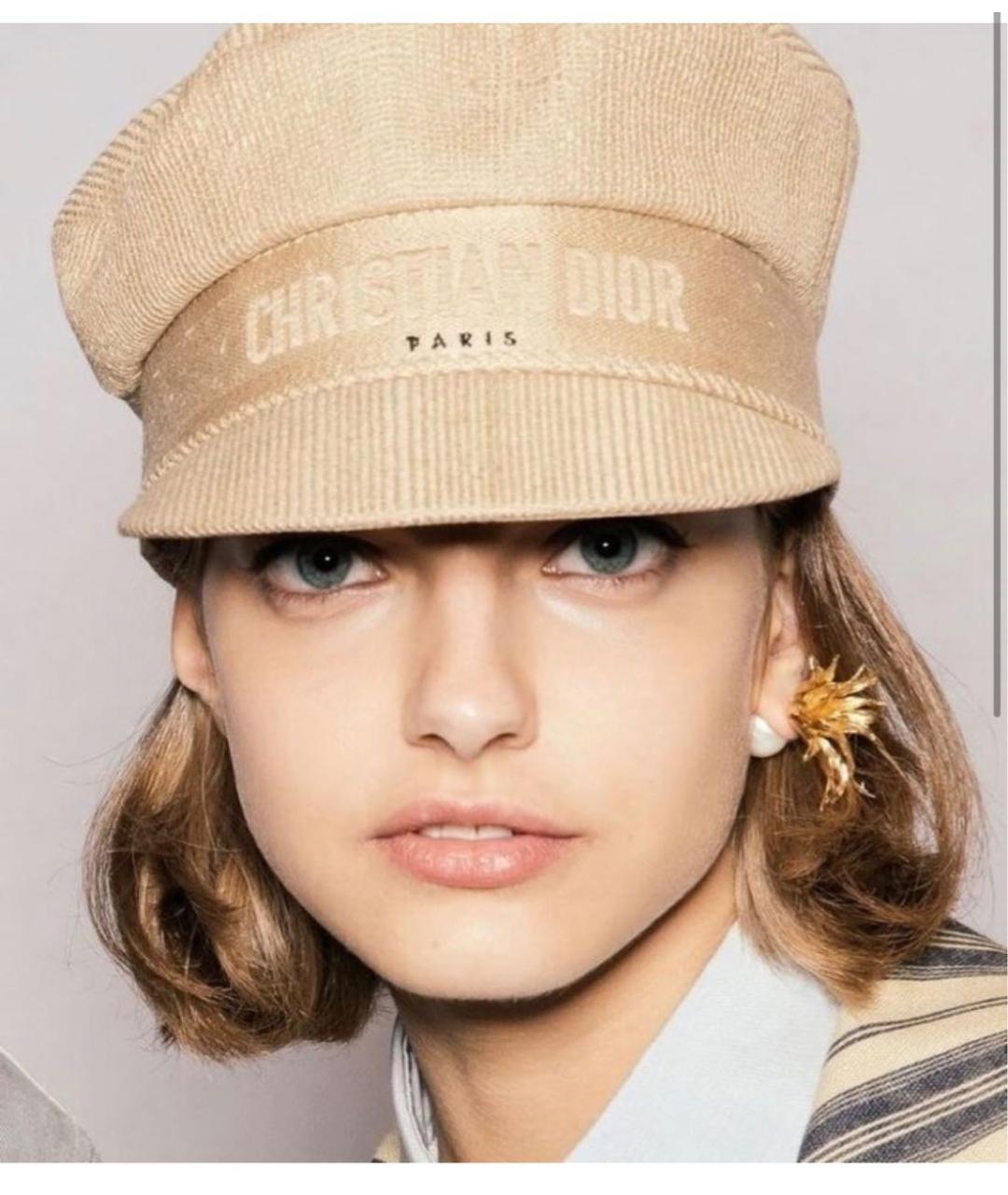 CHRISTIAN DIOR Бежевая хлопковая кепка, фото 5