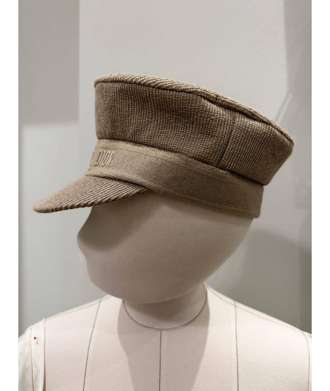 CHRISTIAN DIOR Бежевая хлопковая кепка, фото 3