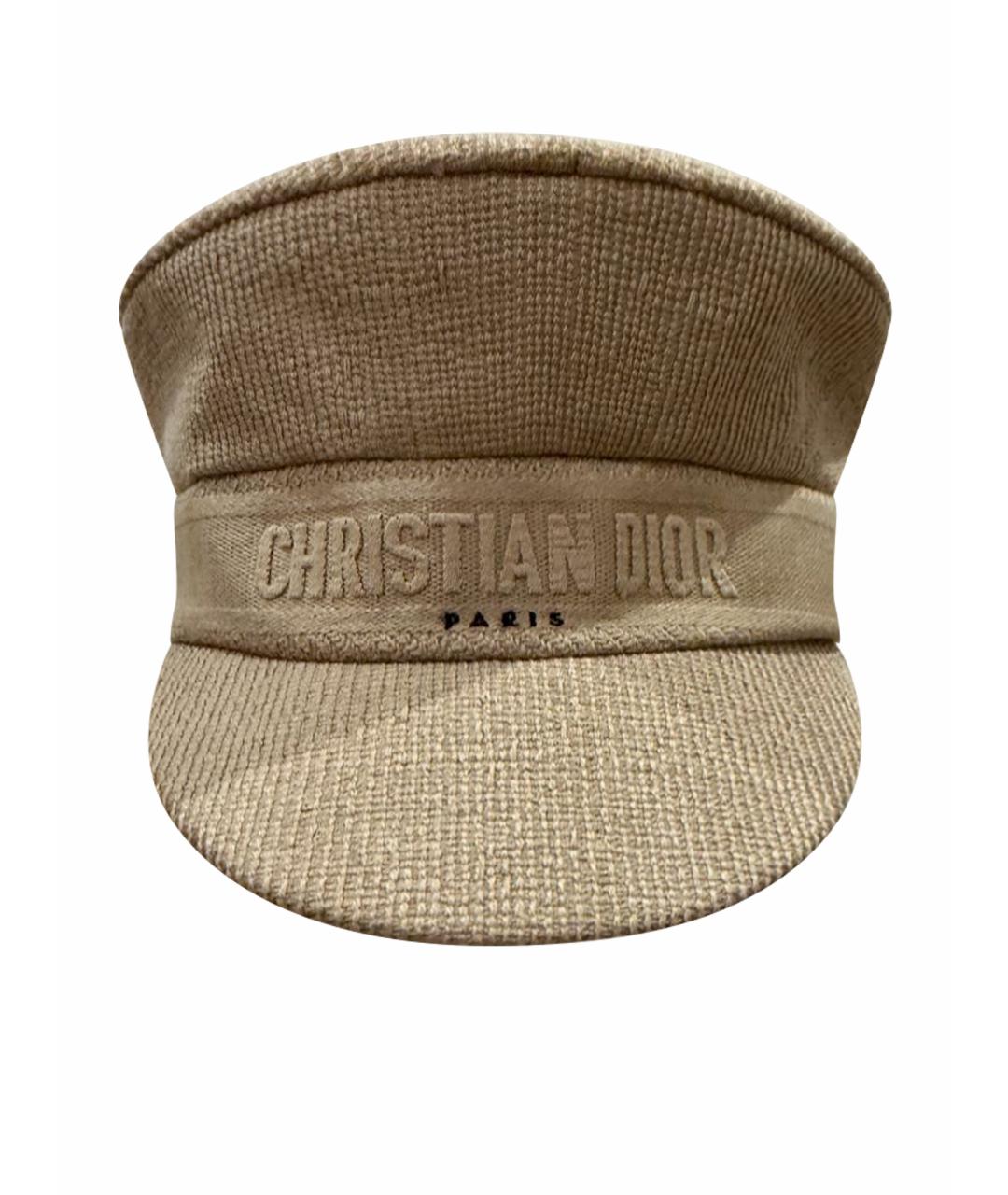 CHRISTIAN DIOR Бежевая хлопковая кепка, фото 1