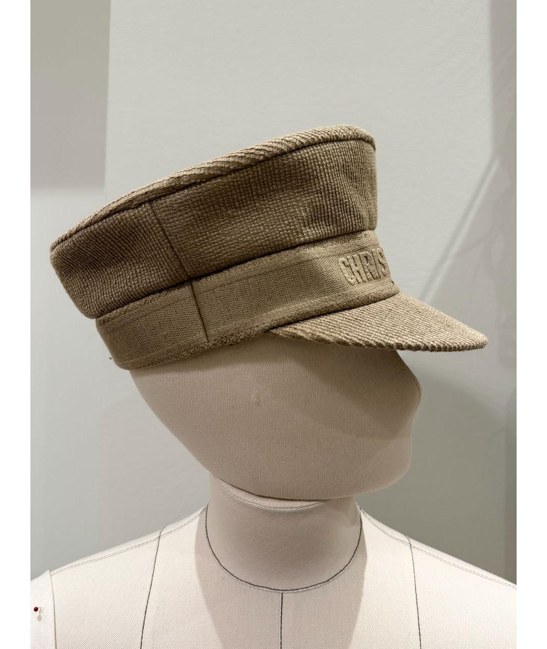 CHRISTIAN DIOR Бежевая хлопковая кепка, фото 2