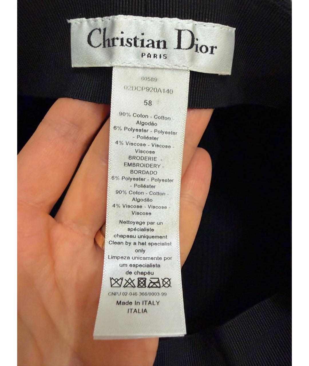 CHRISTIAN DIOR Черная хлопковая кепка, фото 5