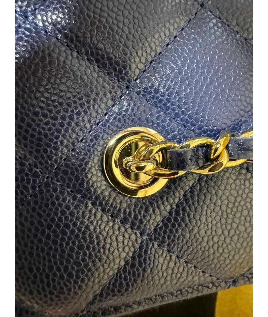 CHANEL Синяя кожаная сумка через плечо, фото 5
