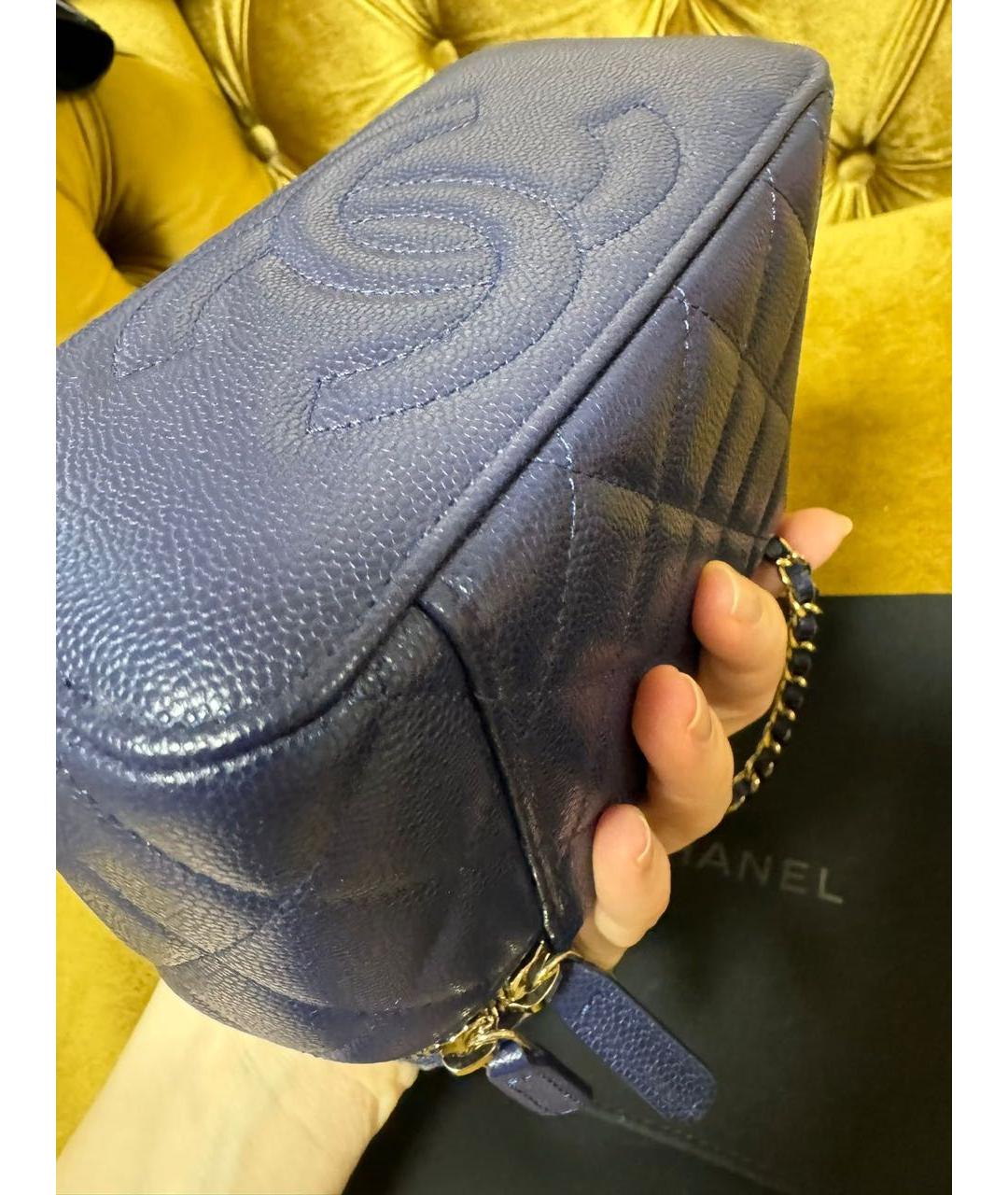 CHANEL Синяя кожаная сумка через плечо, фото 4