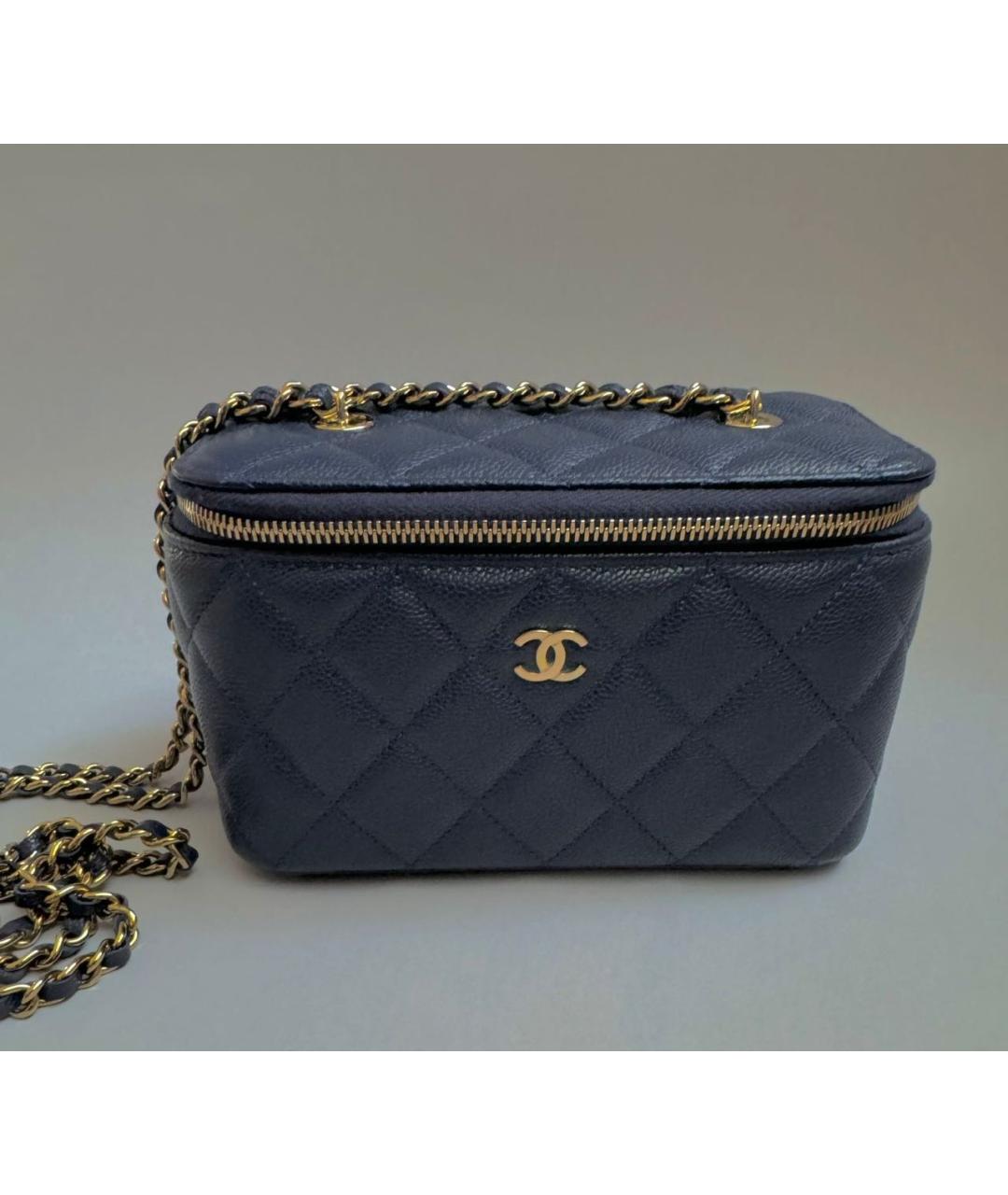 CHANEL Синяя кожаная сумка через плечо, фото 9