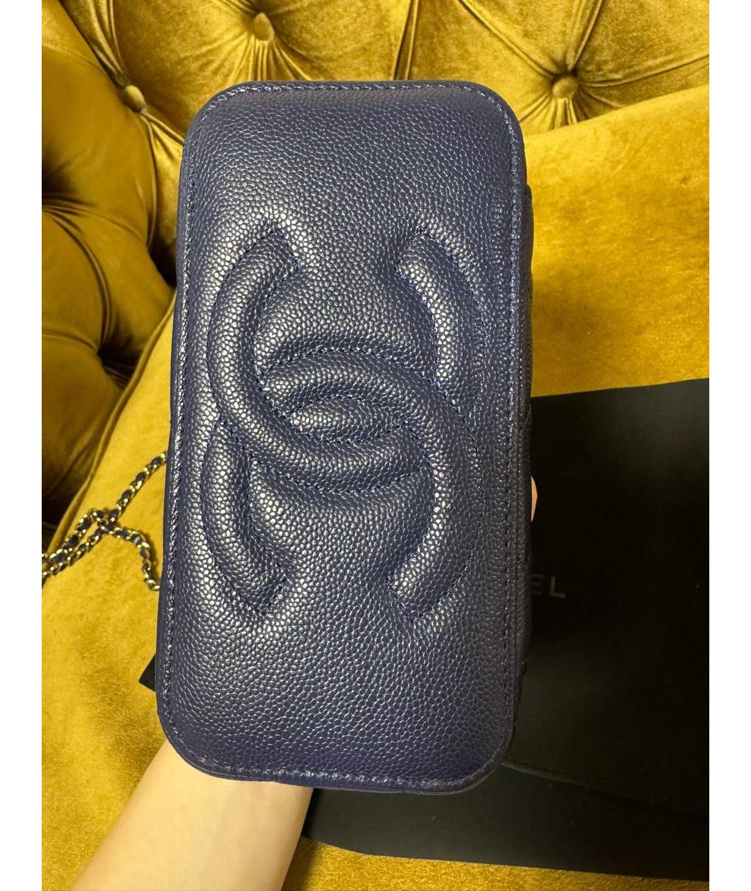 CHANEL Синяя кожаная сумка через плечо, фото 3