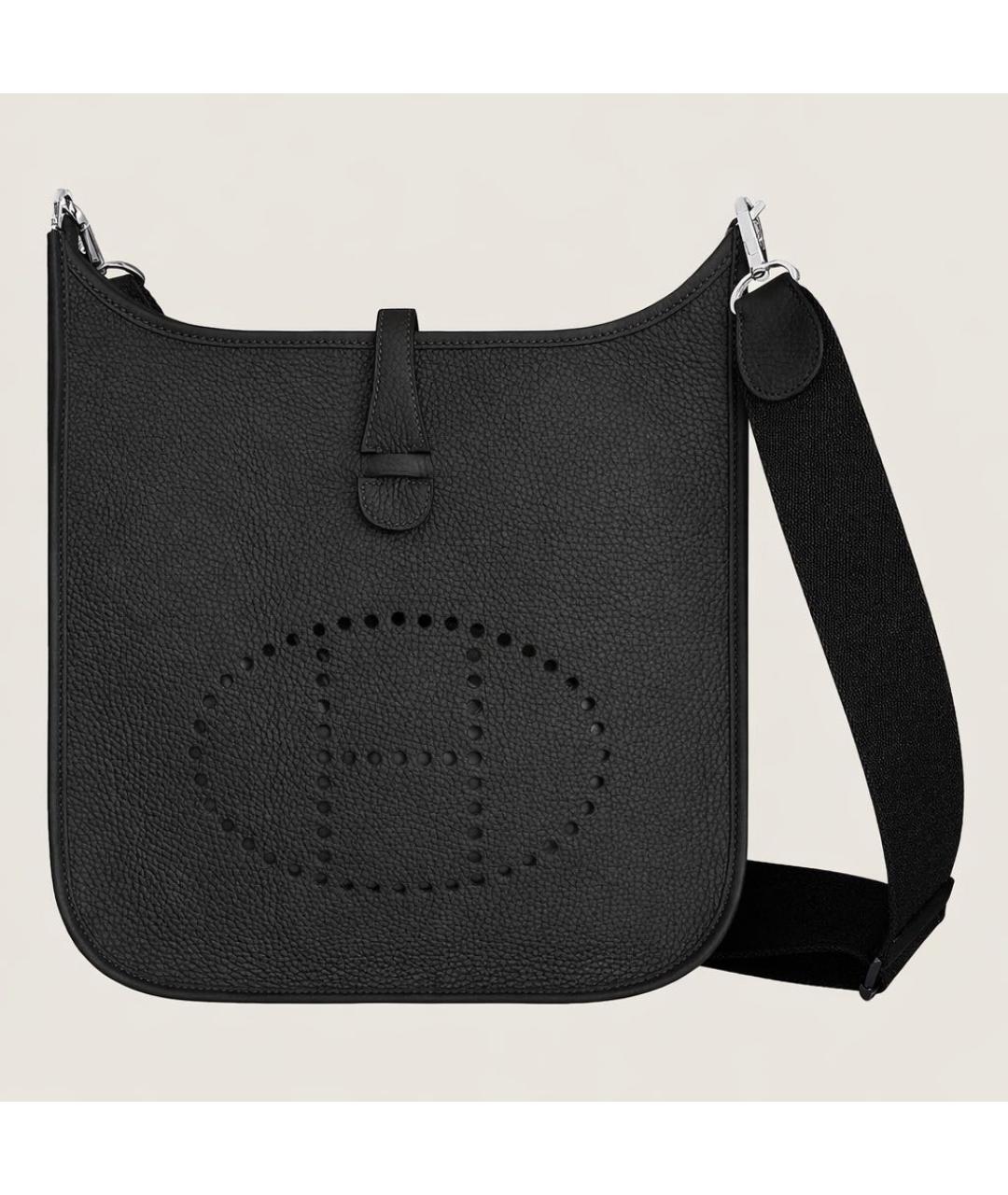 HERMES Черная кожаная сумка через плечо, фото 4