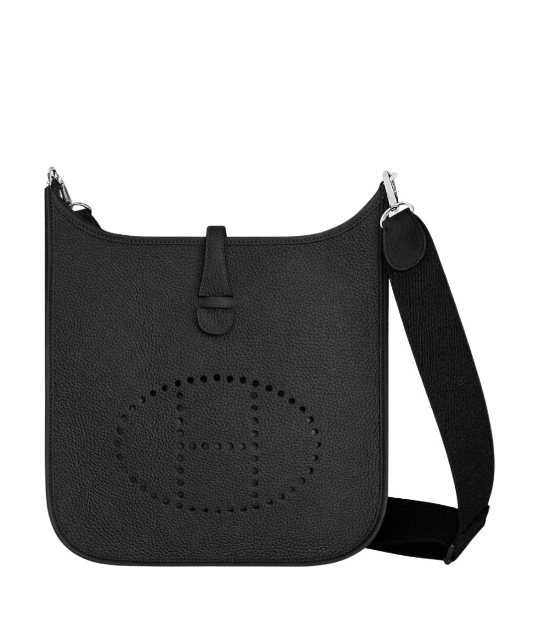 HERMES Черная кожаная сумка через плечо, фото 1