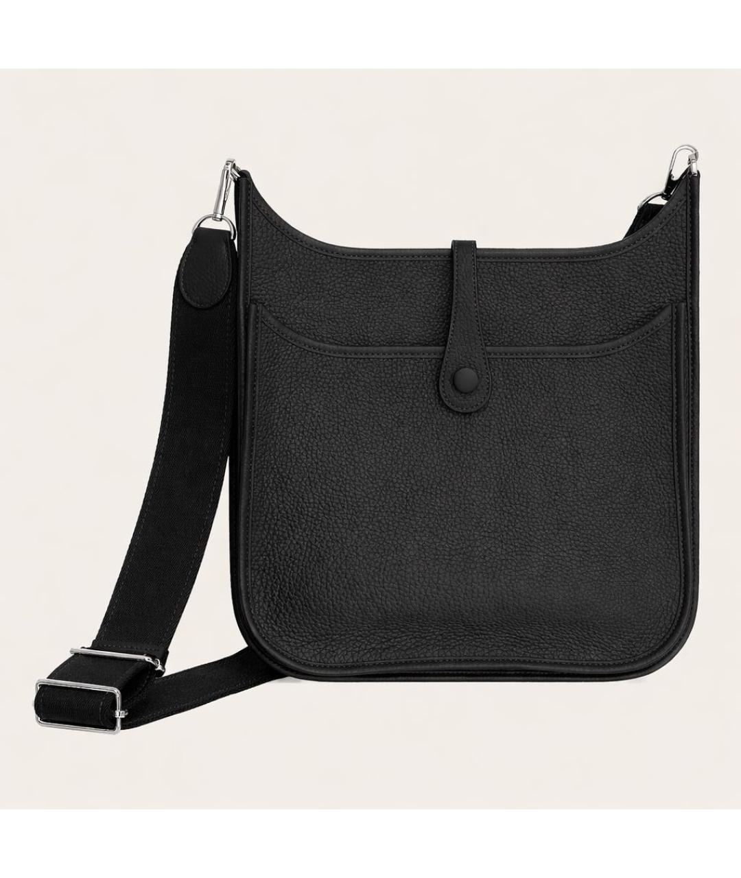 HERMES Черная кожаная сумка через плечо, фото 3