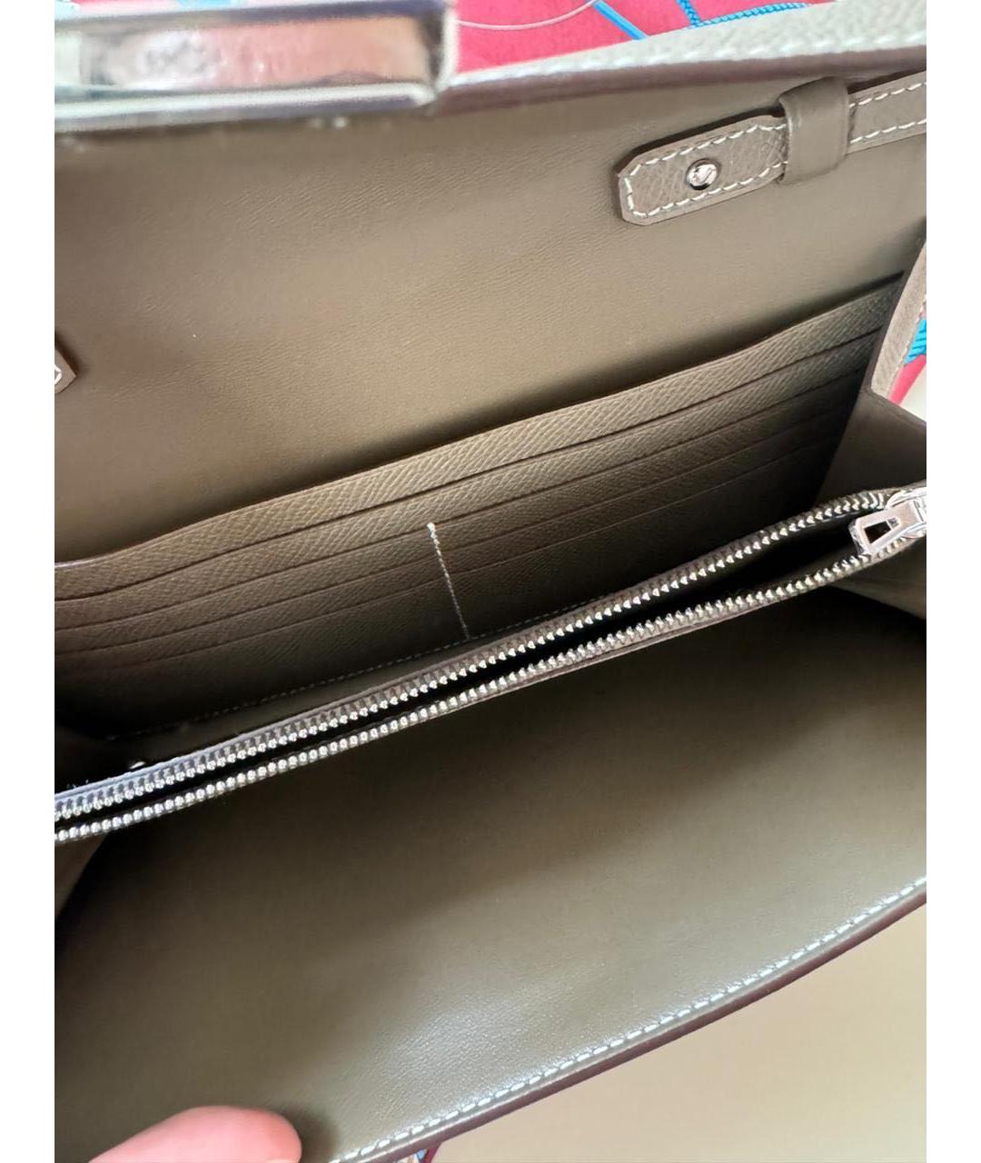 HERMES Бежевая кожаная сумка через плечо, фото 7