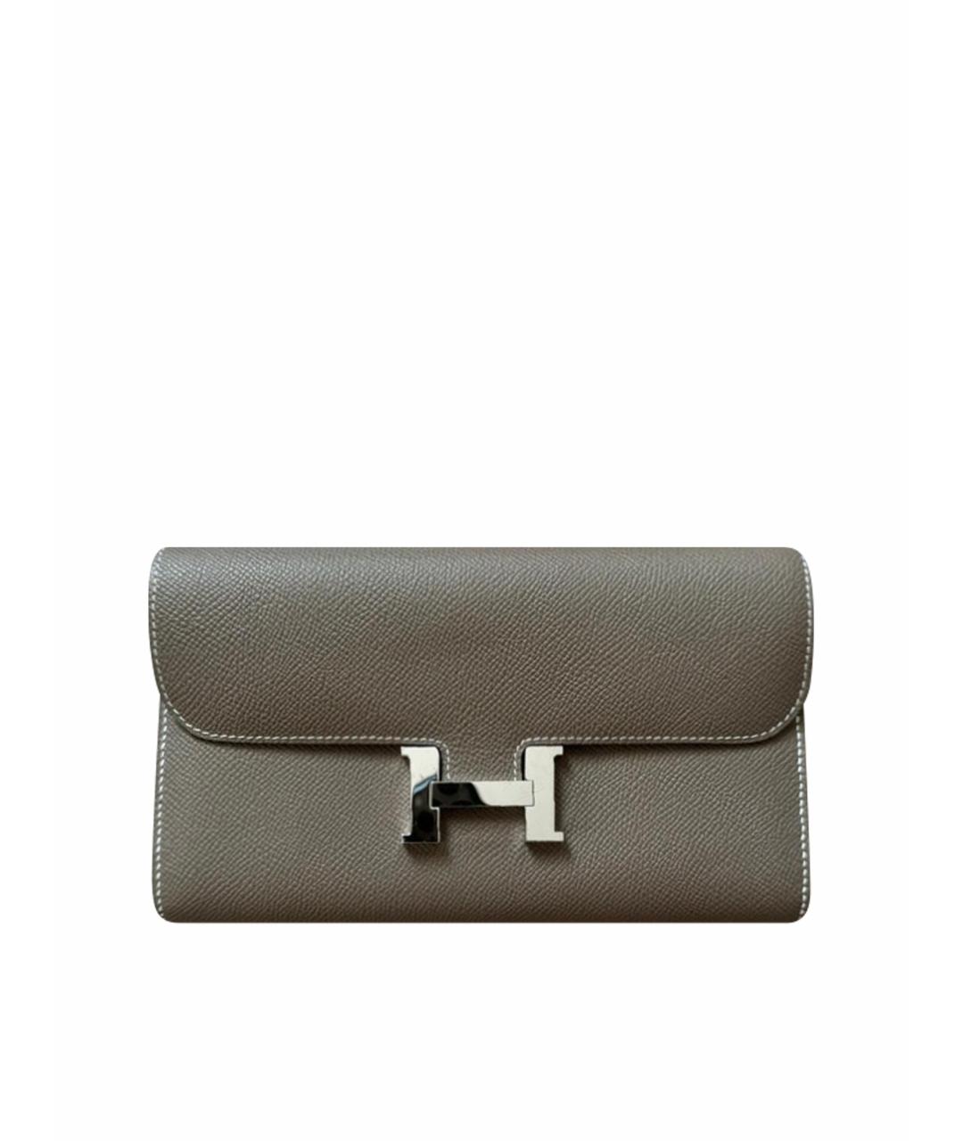 HERMES Бежевая кожаная сумка через плечо, фото 1