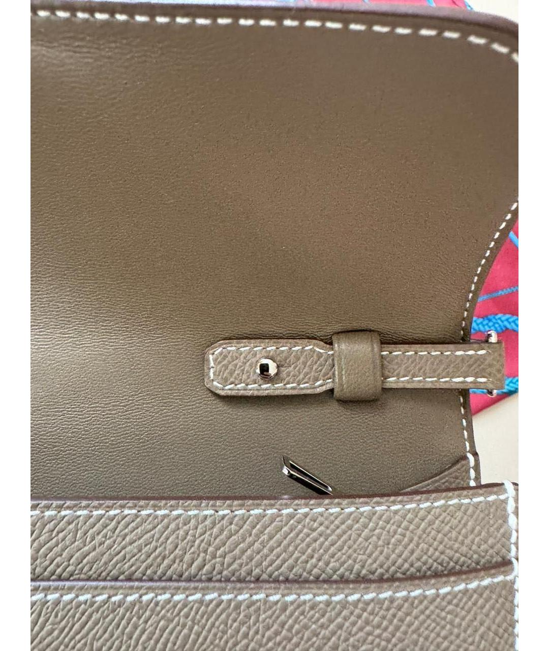 HERMES Бежевая кожаная сумка через плечо, фото 4