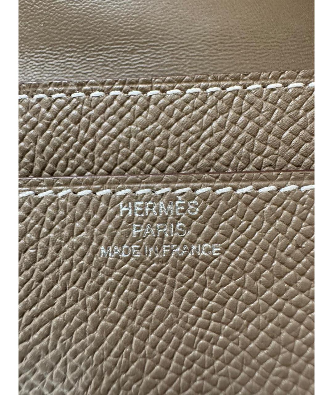 HERMES Бежевая кожаная сумка через плечо, фото 3