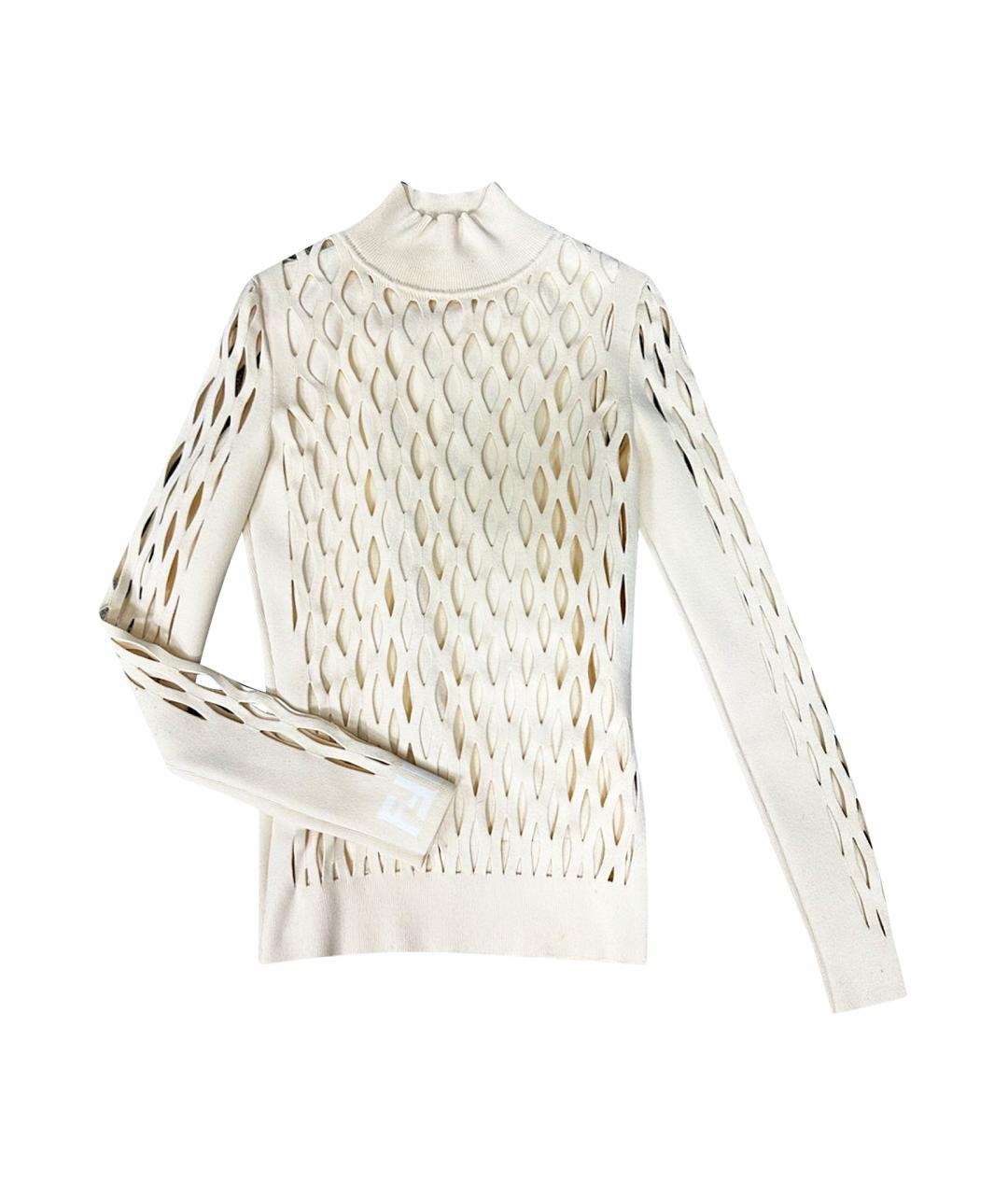 FENDI Бежевый вискозный джемпер / свитер, фото 1