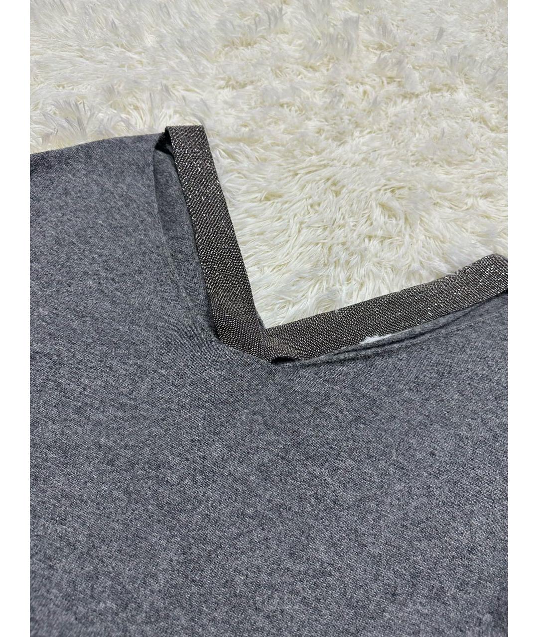 BRUNELLO CUCINELLI Антрацитовый кашемировый джемпер / свитер, фото 4