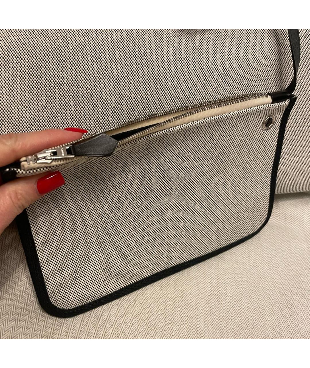 HERMES Серая тканевая сумка через плечо, фото 5