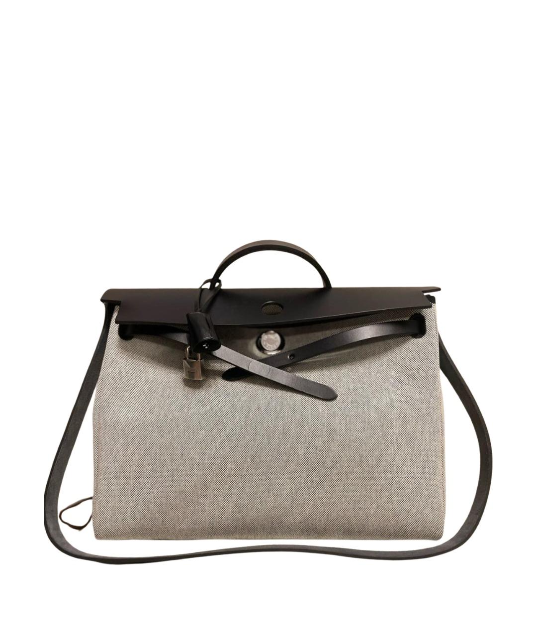 HERMES Серая тканевая сумка через плечо, фото 1