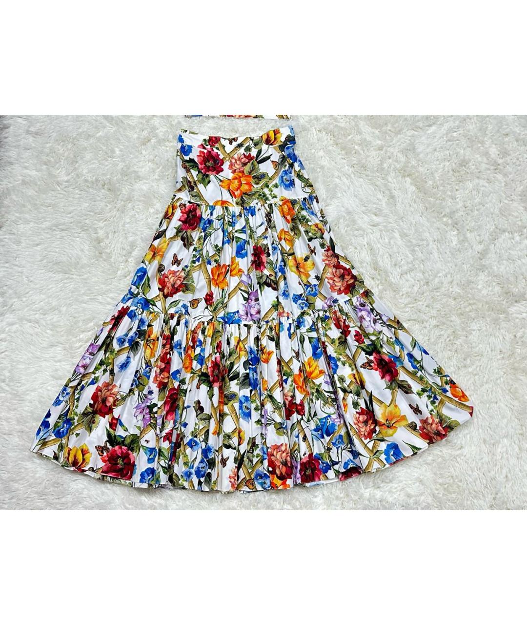 DOLCE&GABBANA Мульти хлопковая юбка макси, фото 6