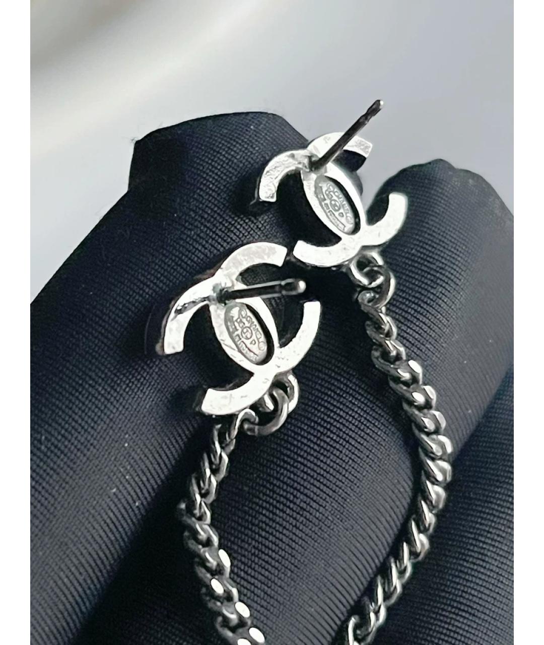CHANEL Серебряные металлические серьги, фото 3