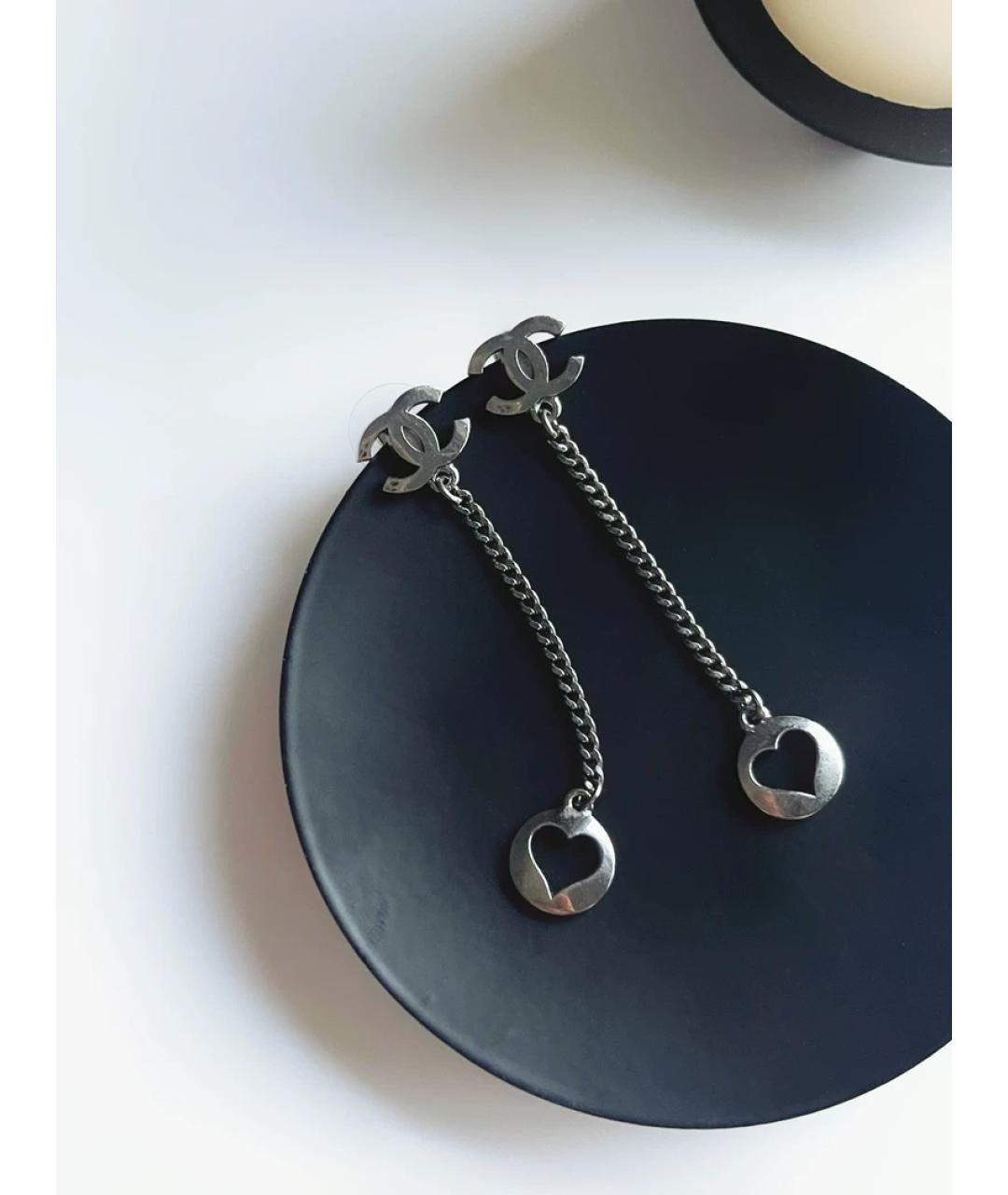 CHANEL Серебряные металлические серьги, фото 5