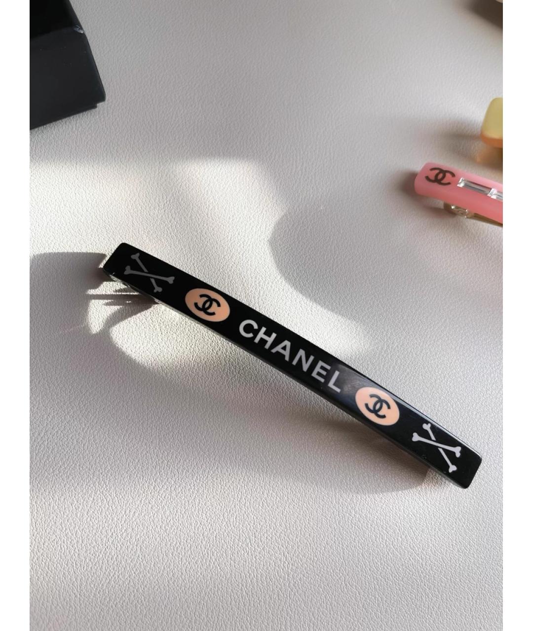 CHANEL Черная заколка, фото 5