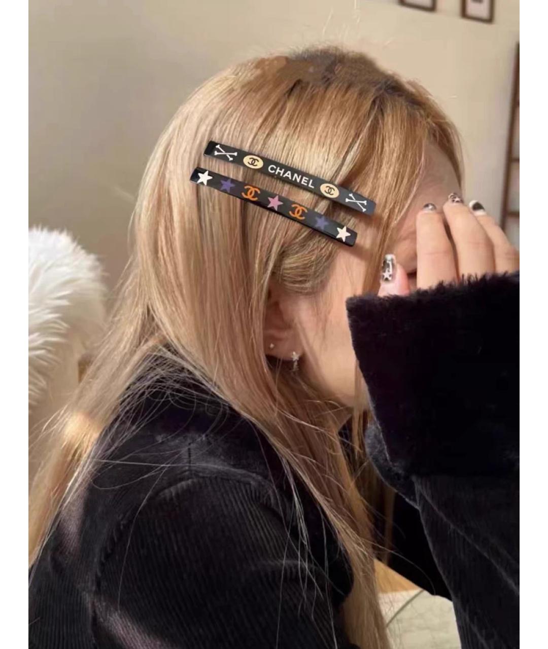 CHANEL Черная заколка, фото 4