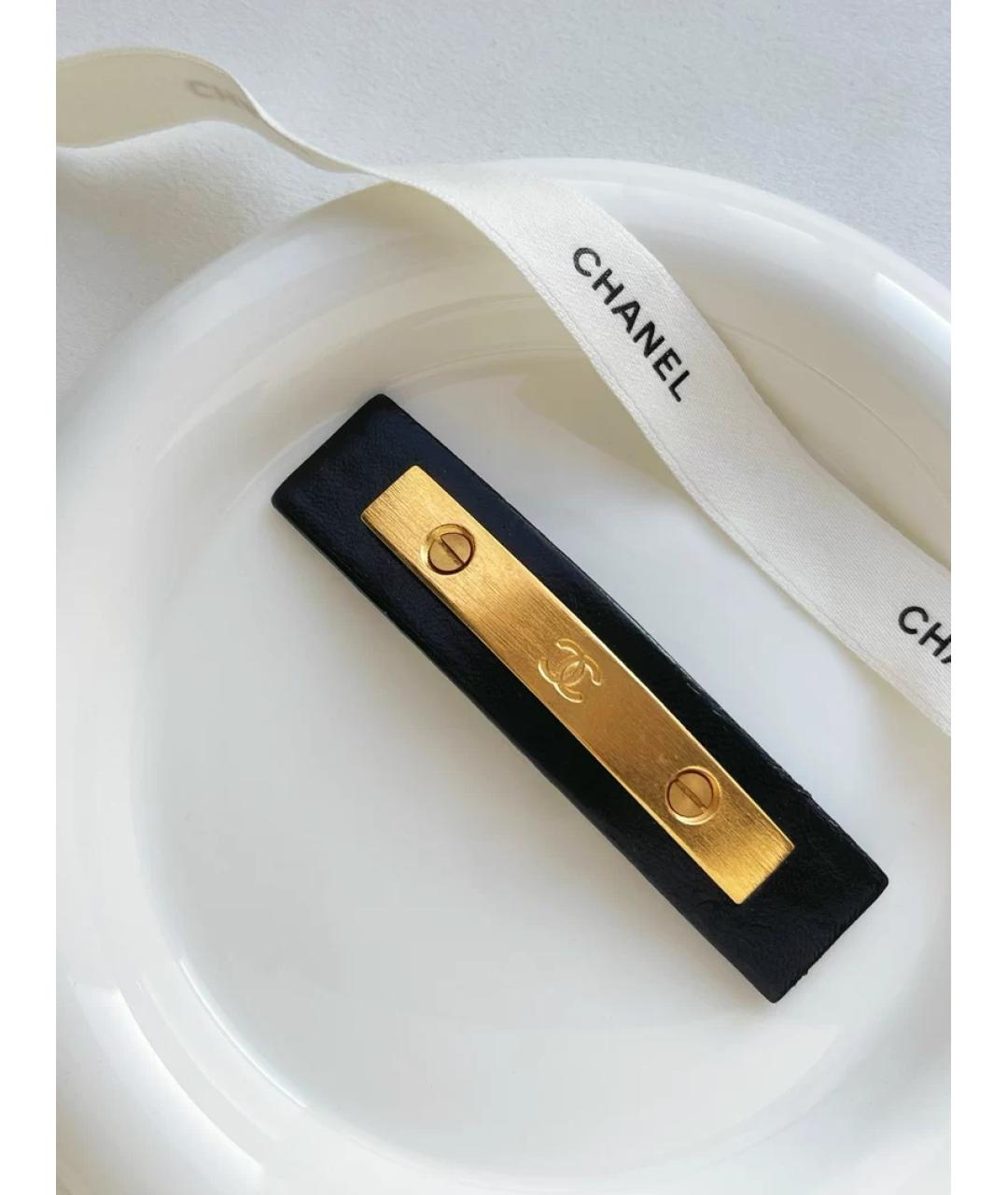 CHANEL Черная заколка, фото 4