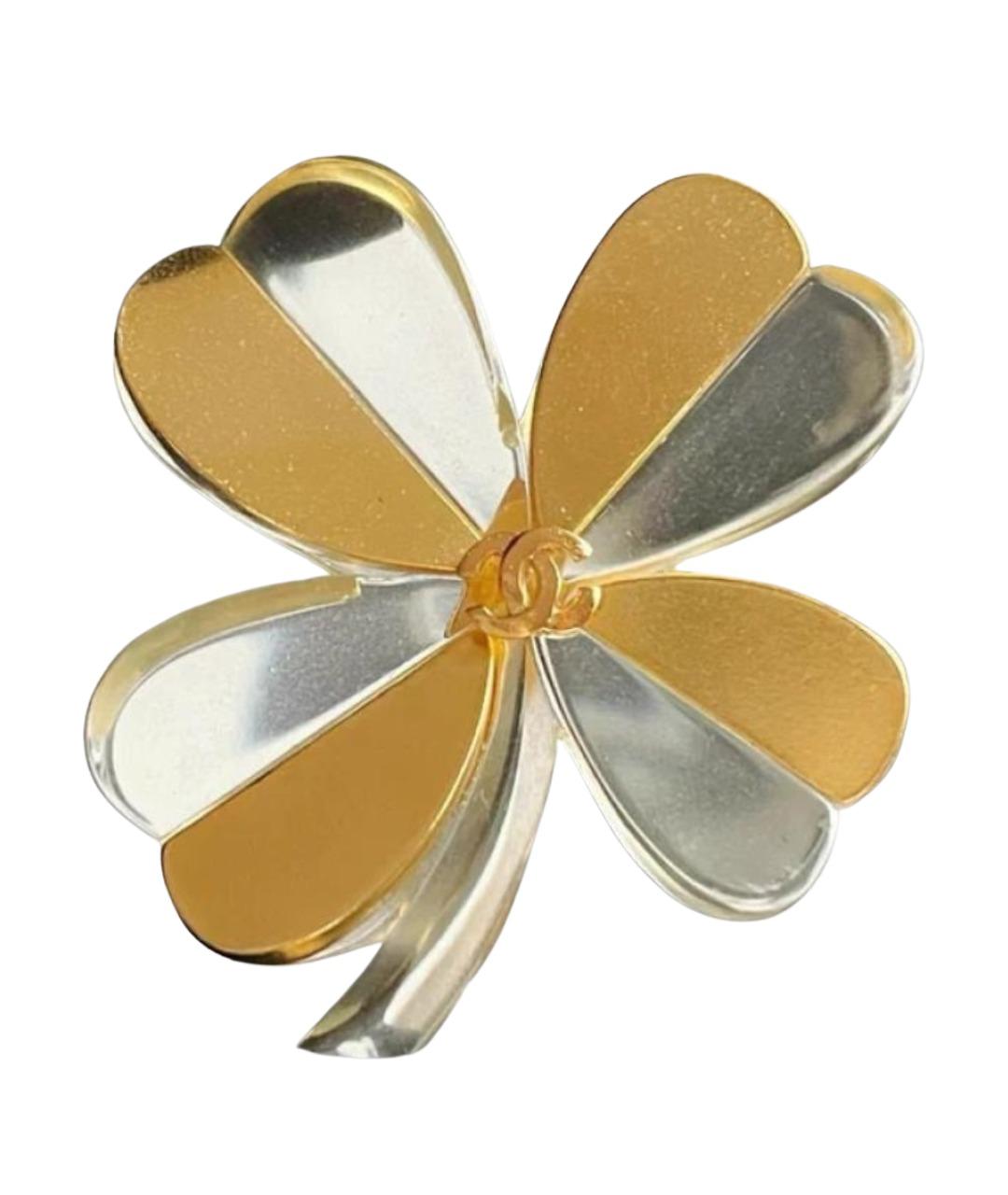 CHANEL Золотая металлическая булавка / брошь, фото 1