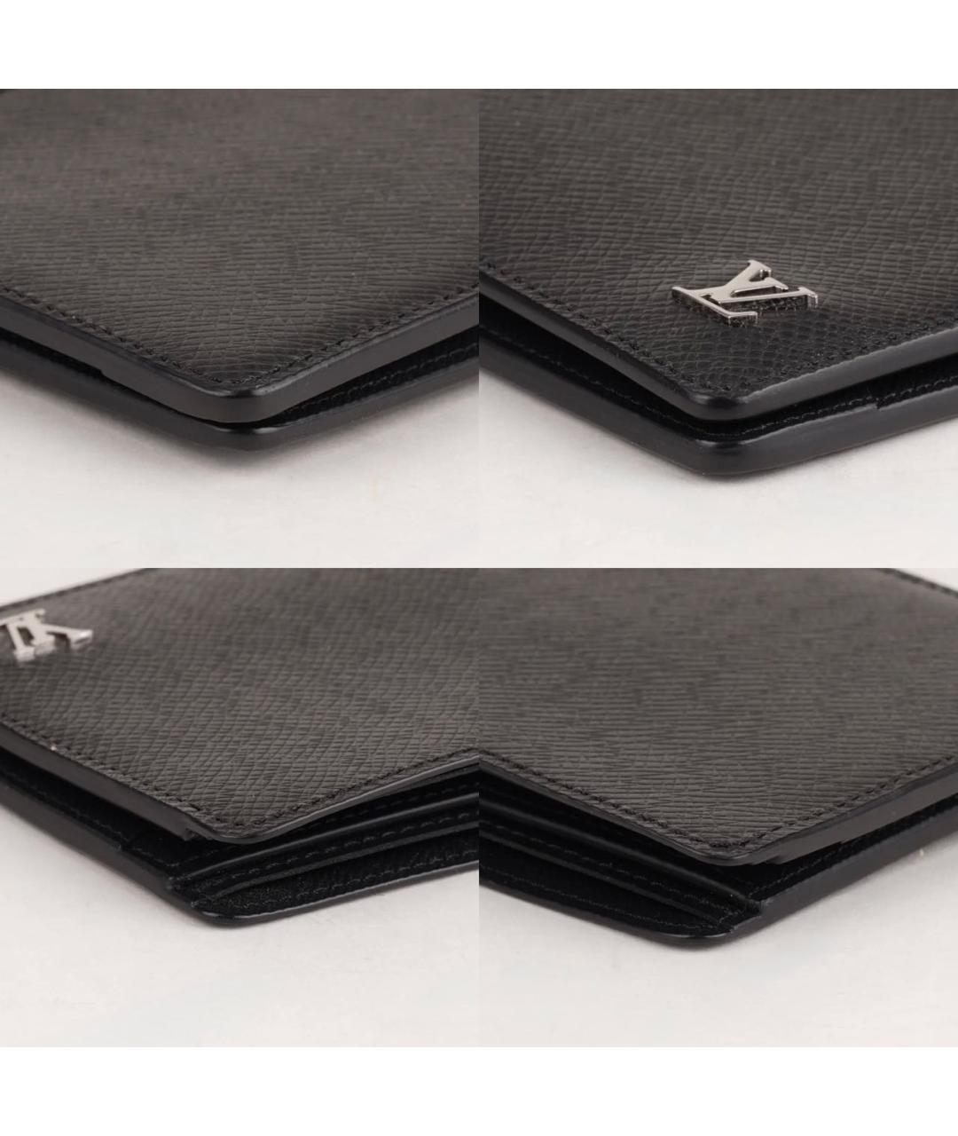 LOUIS VUITTON Черный кожаный кошелек, фото 8