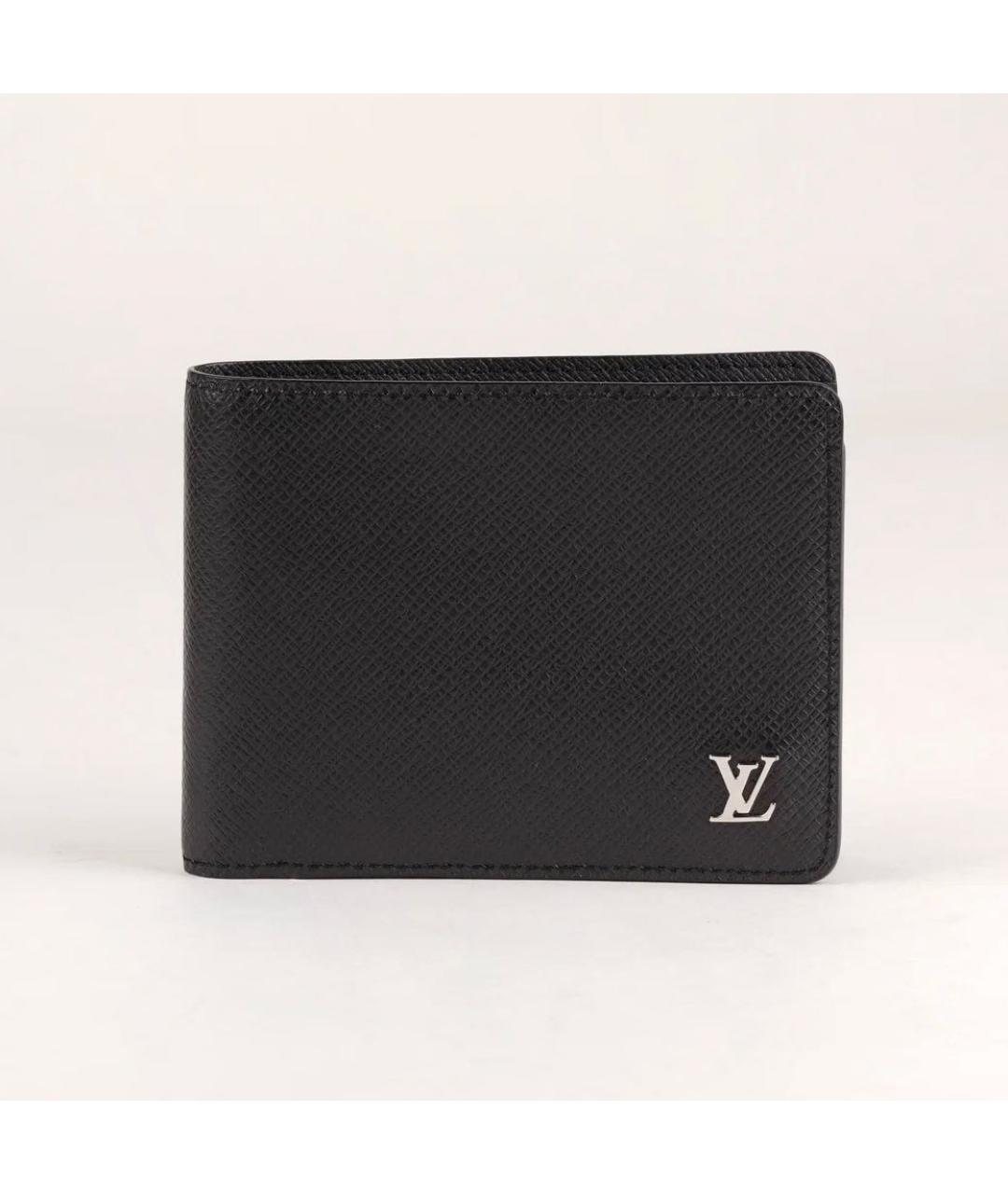 LOUIS VUITTON Черный кожаный кошелек, фото 9